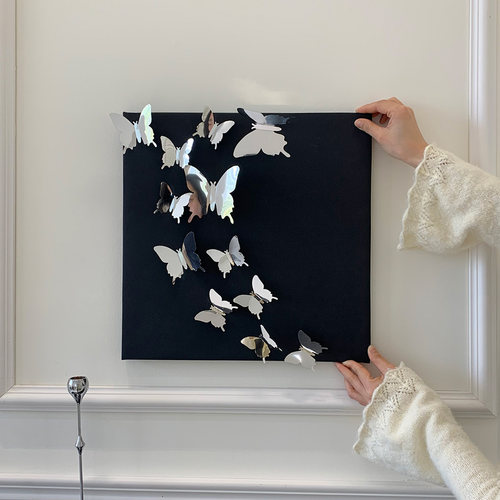 镜面蝴蝶装饰画客厅墙面玄关卧室