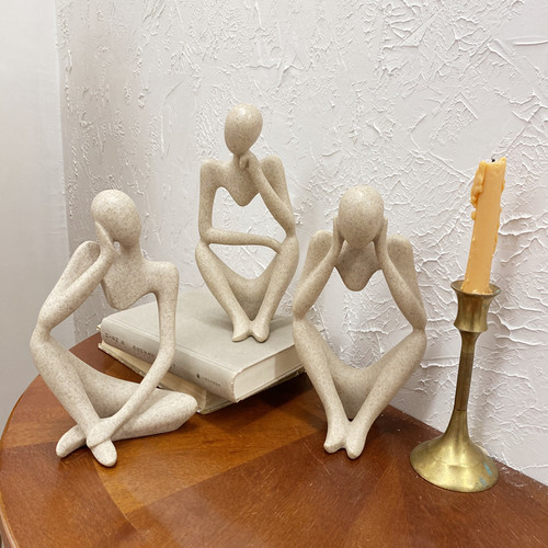 同款树脂艺术风思考者拍照摆件