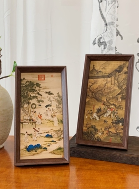 新中式古风国画山水画相框摆台