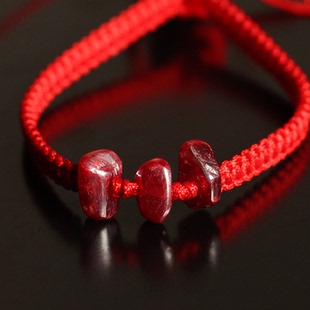 正品 转运保平安本命年 天然朱砂原石精品无根砂原矿手链男女情侣款