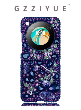 HP适用于努比亚flip折叠屏手机壳5G创意水钻手机壳紫色定制小众