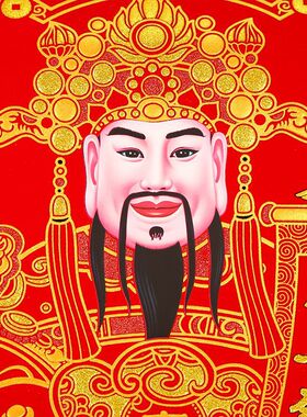 绒布财神挂画客厅商场招财
