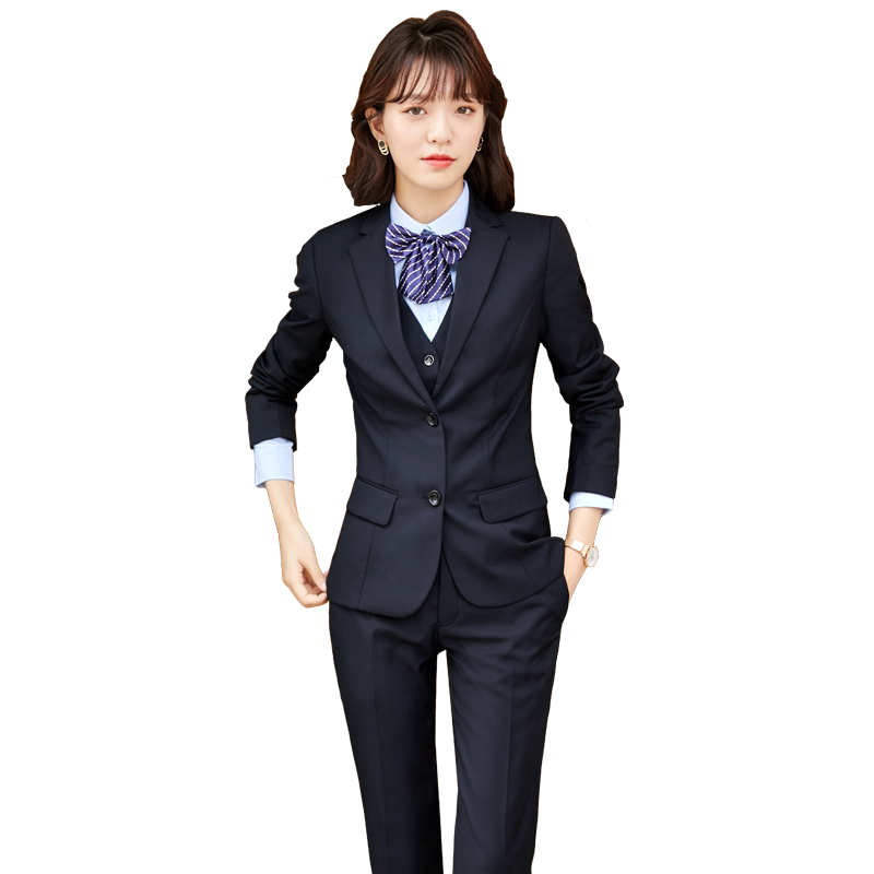 西服气质女神范黑色外套职业装