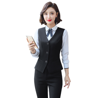 职业西装马甲套装女士马夹工作服