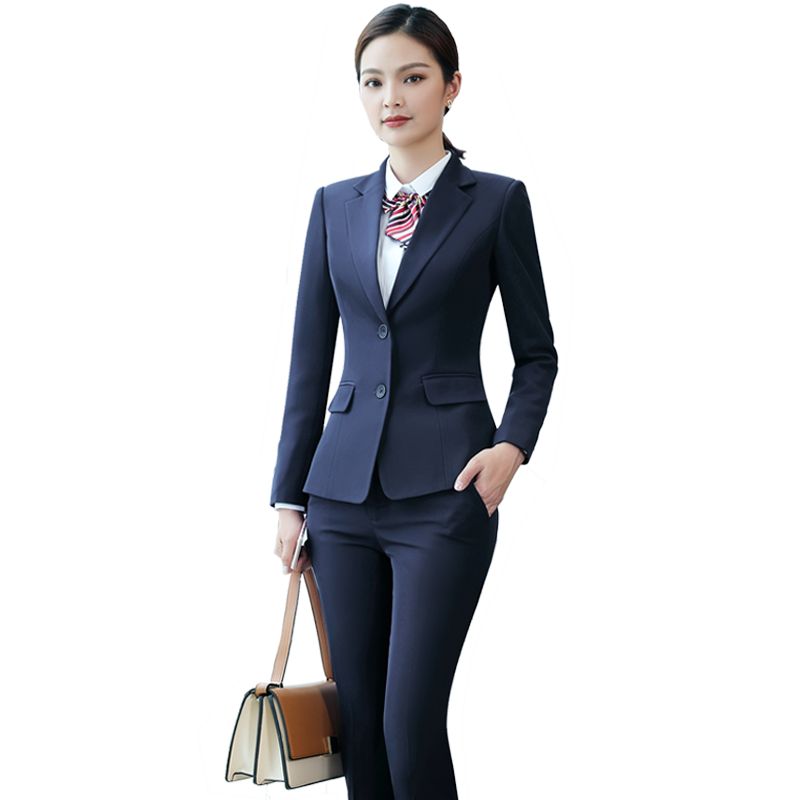 秋冬新款西装套装女西服商务正装工作服面试装长袖职业套装大尺码