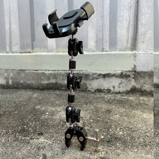 多关节手机支架防震手机夹挖掘机手机座大货车金属蟹钳夹云台支架