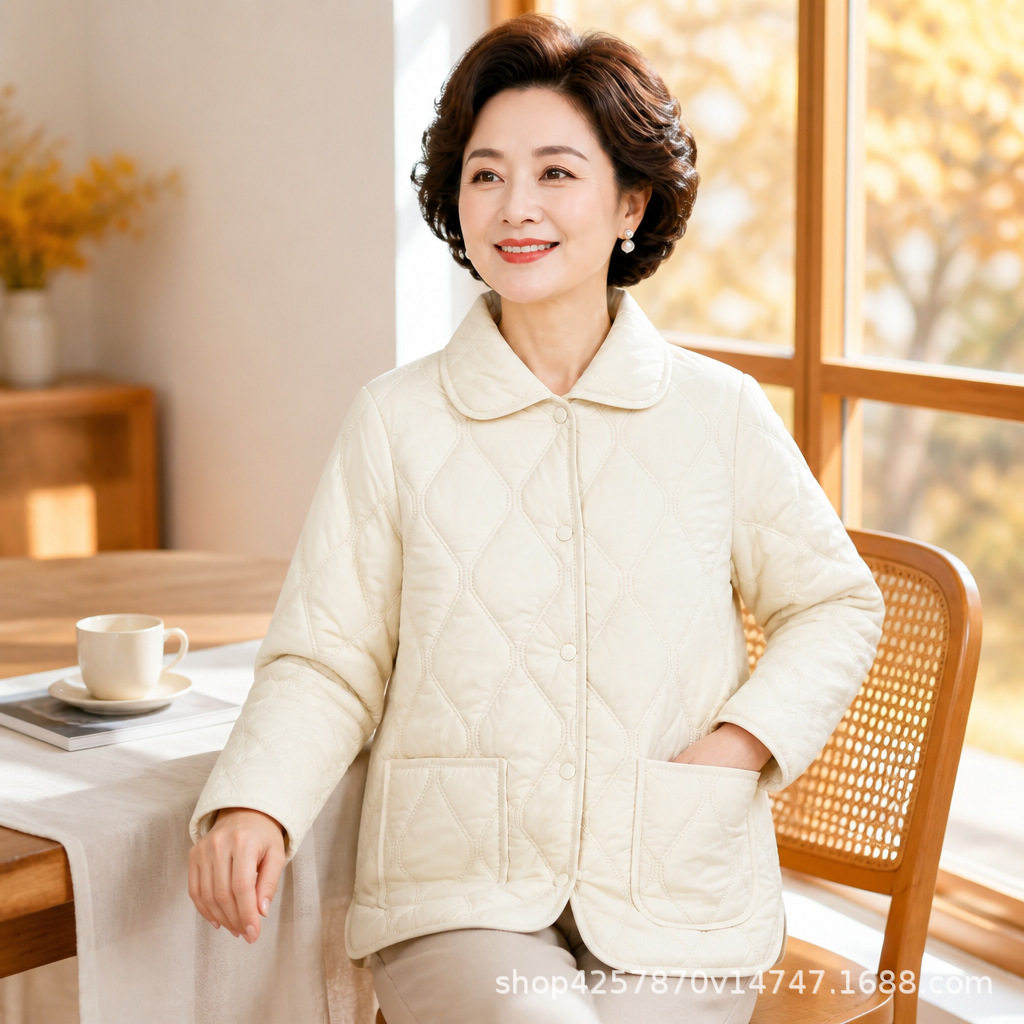 2026新款棉服双线菱格外套秋冬韩版轻薄轻职风百搭休闲保暖棉袄