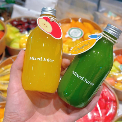 夏日冷萃果汁瓶清爽简约吊牌