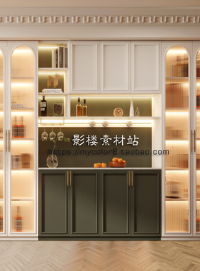 影楼摄影网红主播3D直播间背景 壁纸壁画酒柜素材大图23-055