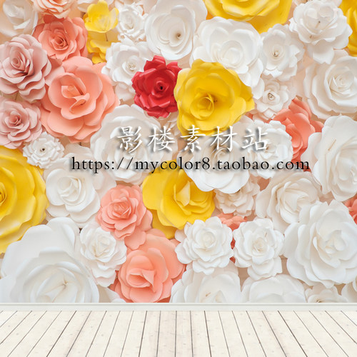 mycolor8 婚纱影楼摄影 花墙 儿童 拍摄背景 图片素材19-290