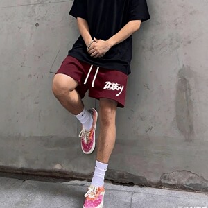 美式潮牌高街涂鸦字母休闲短裤男生夏季宽松大码运动篮球五分裤子
