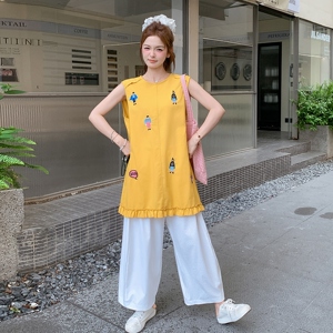 现货【新款】卡通刺绣阔腿裤套装2C200-7745-P175-K258图片