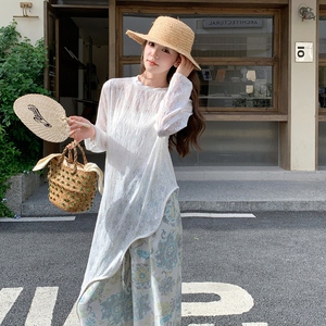 【】秋装 不规则防晒+复古阔腿裤套装2C200-7747-P165-K248图片