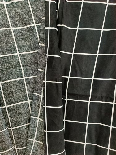 金典黑白大格子棉麻布料连衣裙外套手工制衣服装面料宽幅1.4米