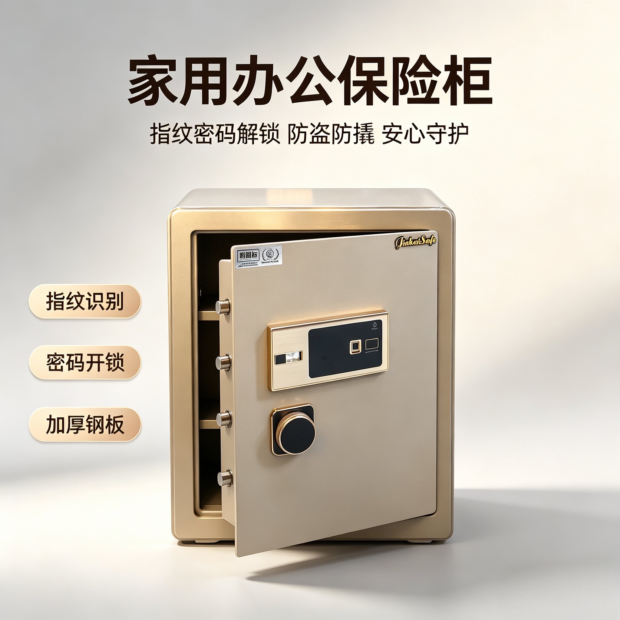 金楷保险箱家用办公保险柜70CM高新国标SSS认证全钢指纹防盗包邮