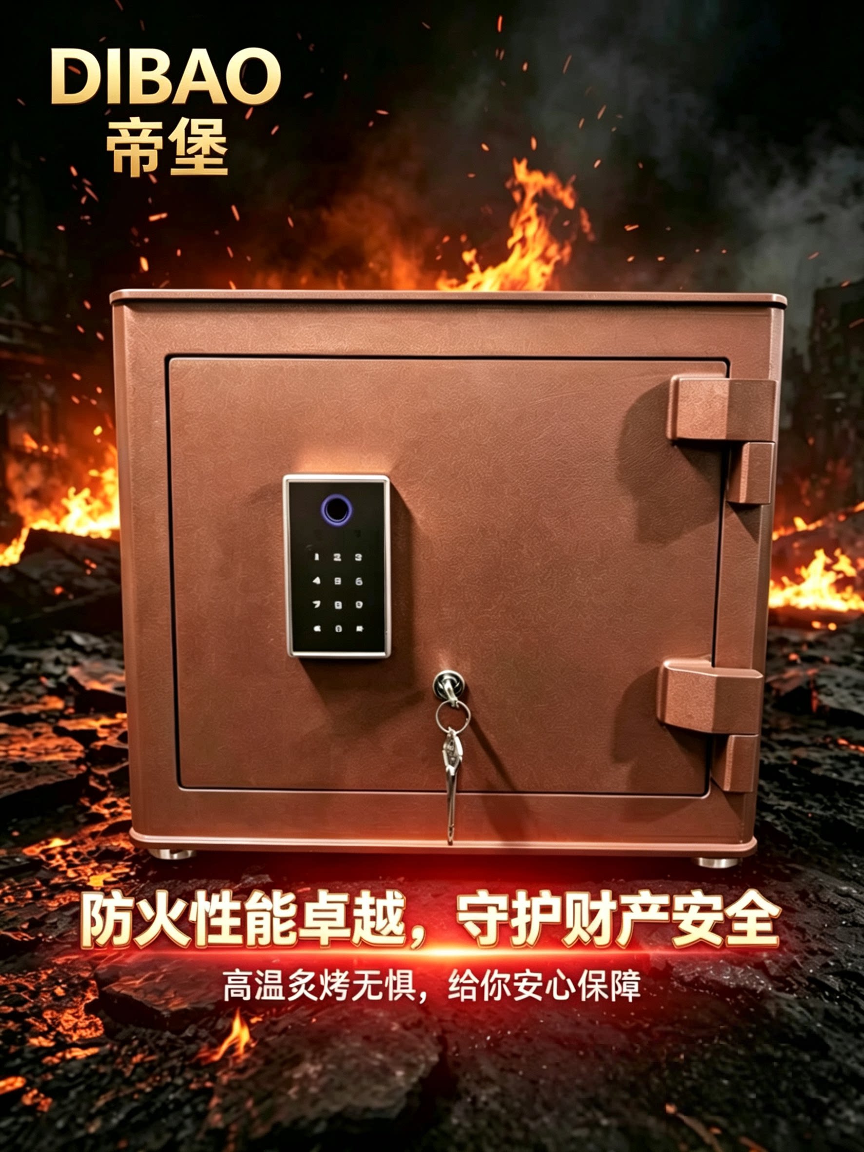 帝堡高端防火保险柜家用办公防火保险箱38CM高包邮送货上门
