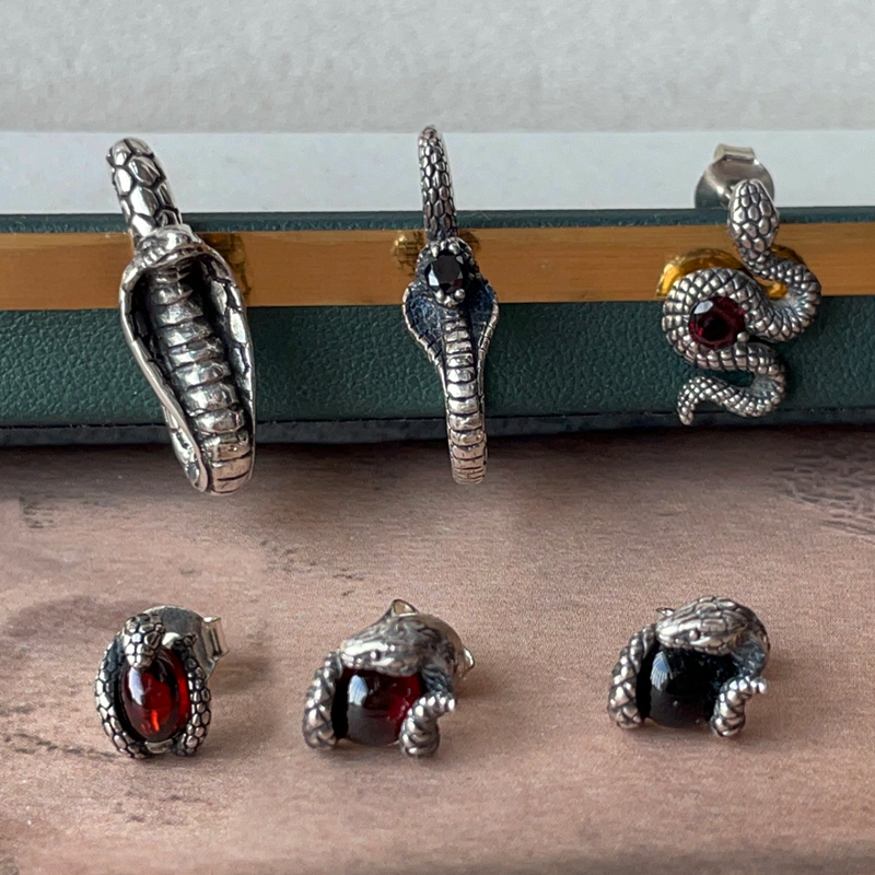 纯银复古男女嘻哈耳钉本命年