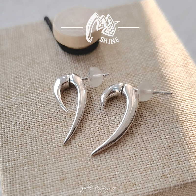 纯银混搭锆石男女百搭耳钉