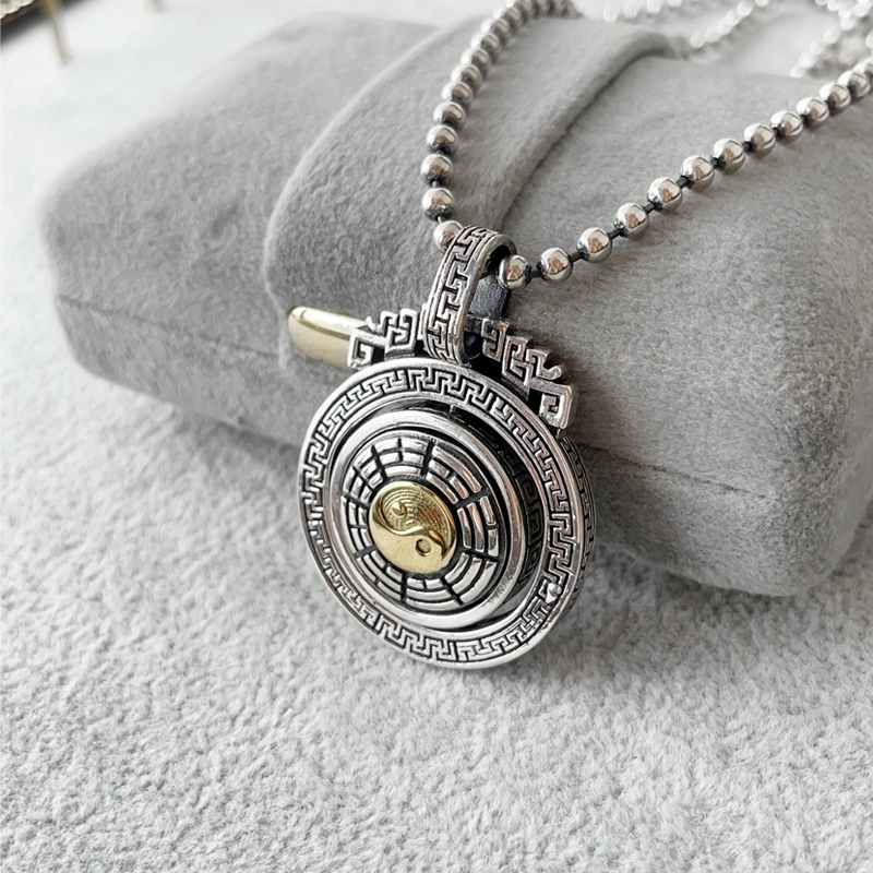 男女通用纯银八卦吊坠红包