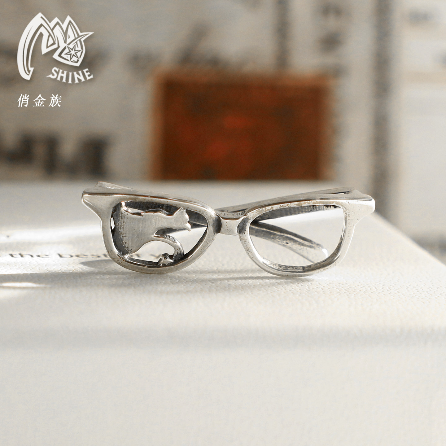 myshine俏金族创意眼镜框猫咪吊坠银饰书呆子风通体925纯银男女款,饰品/流行首饰/时尚饰品新,银饰吊坠,淘宝优惠券,粉丝福利购,淘宝优惠卷