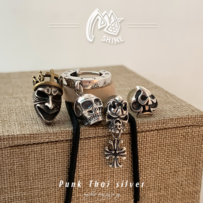 纯银复古男女防过敏耳钉