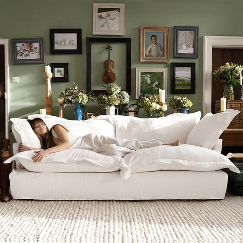 北欧乳胶布艺沙发小户型全可拆洗