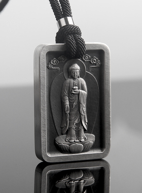 三味佛缘阿弥陀佛纯银嘎乌盒