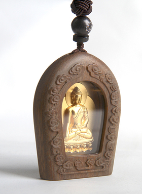 释迦牟尼佛汽车挂件绿檀