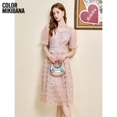 重工刺绣木耳领灯笼袖 Mikibana 宫廷风 奢华连衣裙JM2ZB0067