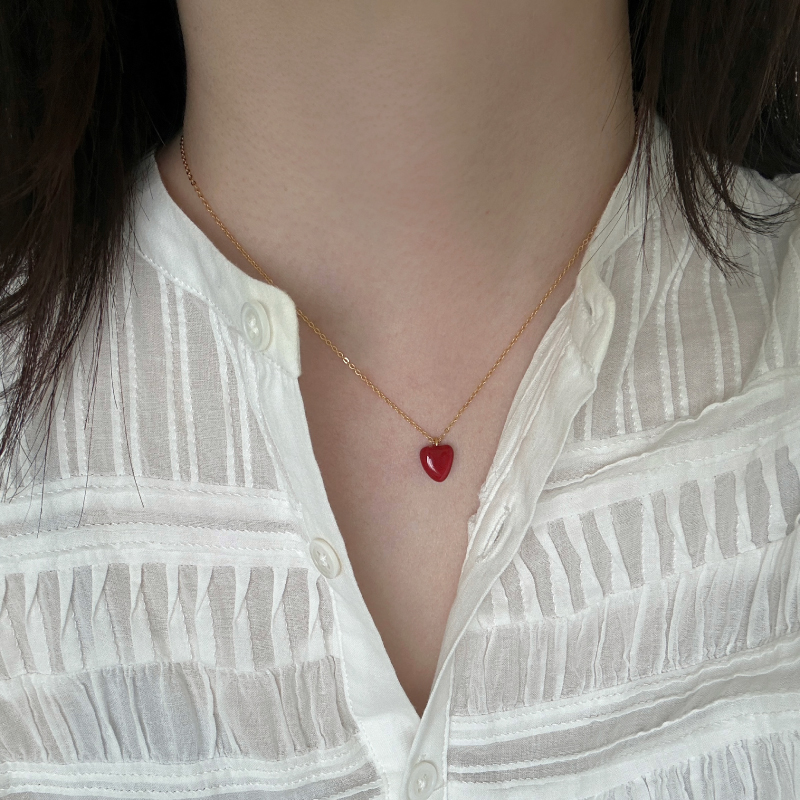 Berbers925法式时髦爱心项链