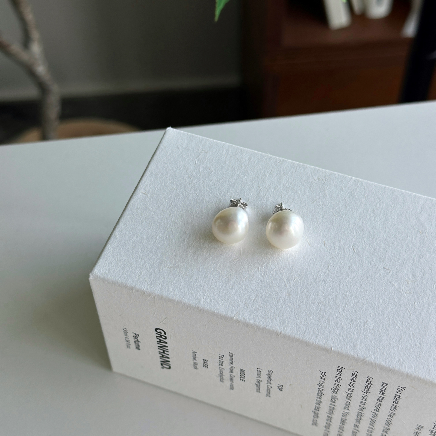 Berber天然不规则珍珠耳钉925银