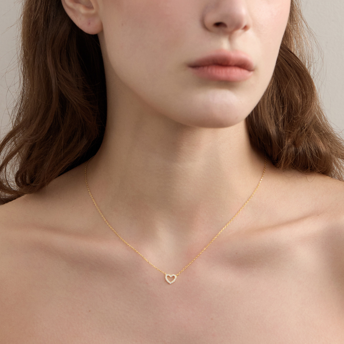 Berber 必入！法式闪钻爱心锁骨项链 925银镀金 精致高级感时髦