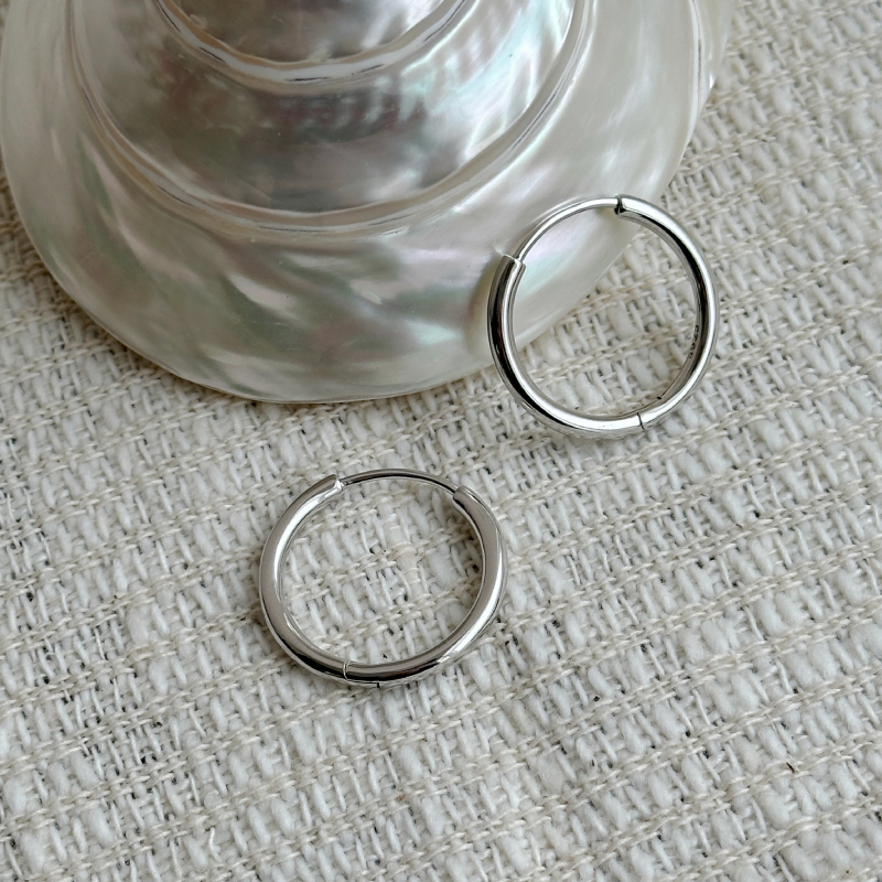 极简日常素圈耳环925纯银