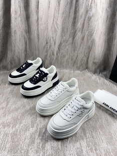 WAR2024春季 上脚超舒适单鞋 新款 明星同款 厚底小白鞋 BALLET