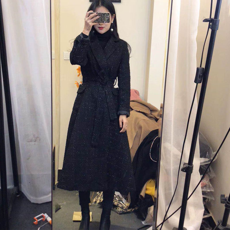 欧洲站收腰绑带风衣女2019冬季新款翻领长袖粗呢料保暖连衣裙外套在类目 女装/女士精品, 风衣中 - 来自Buy2taobao.com提供专业的淘宝代购服务