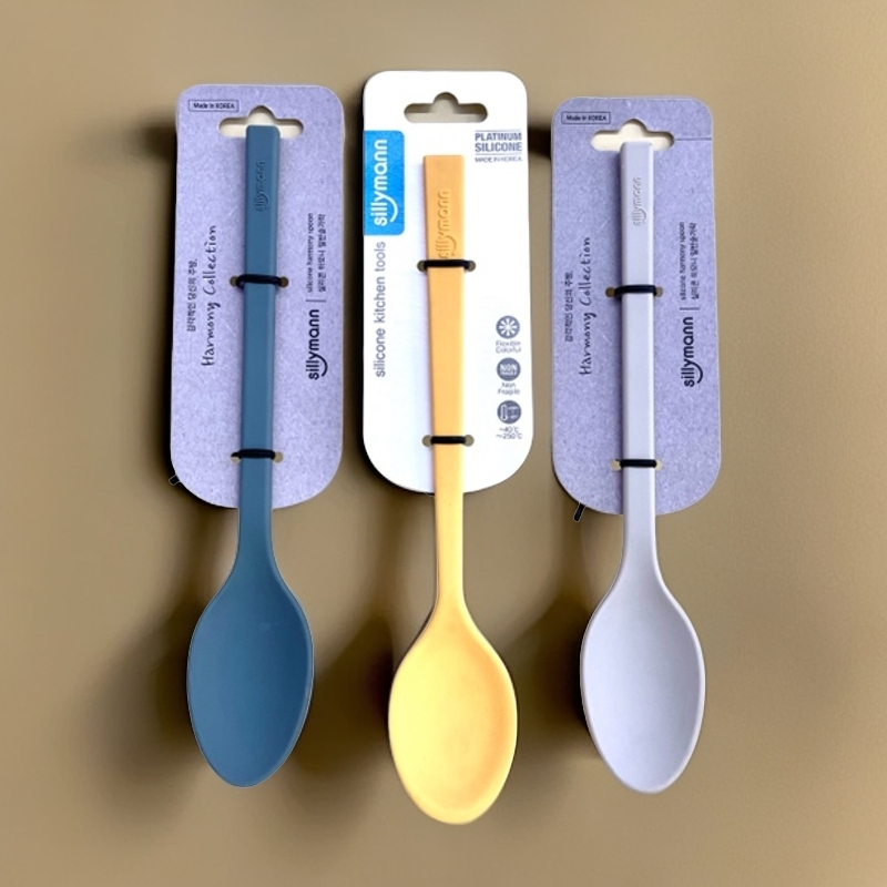 韩国sillymann硅胶勺子家用不伤锅小炒勺厨房新款多彩勺子炒菜