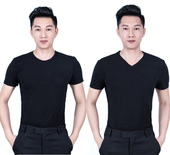 男拉丁舞服舞蹈服练功服短袖 摩登舞国标舞上衣广场舞交谊服跳舞服