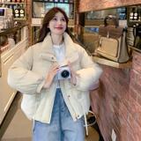 奶黄色立领羽绒棉服女冬季新款韩系加厚小个子减龄棉袄面包服棉衣，女装棉衣/棉服，昱儿e优优