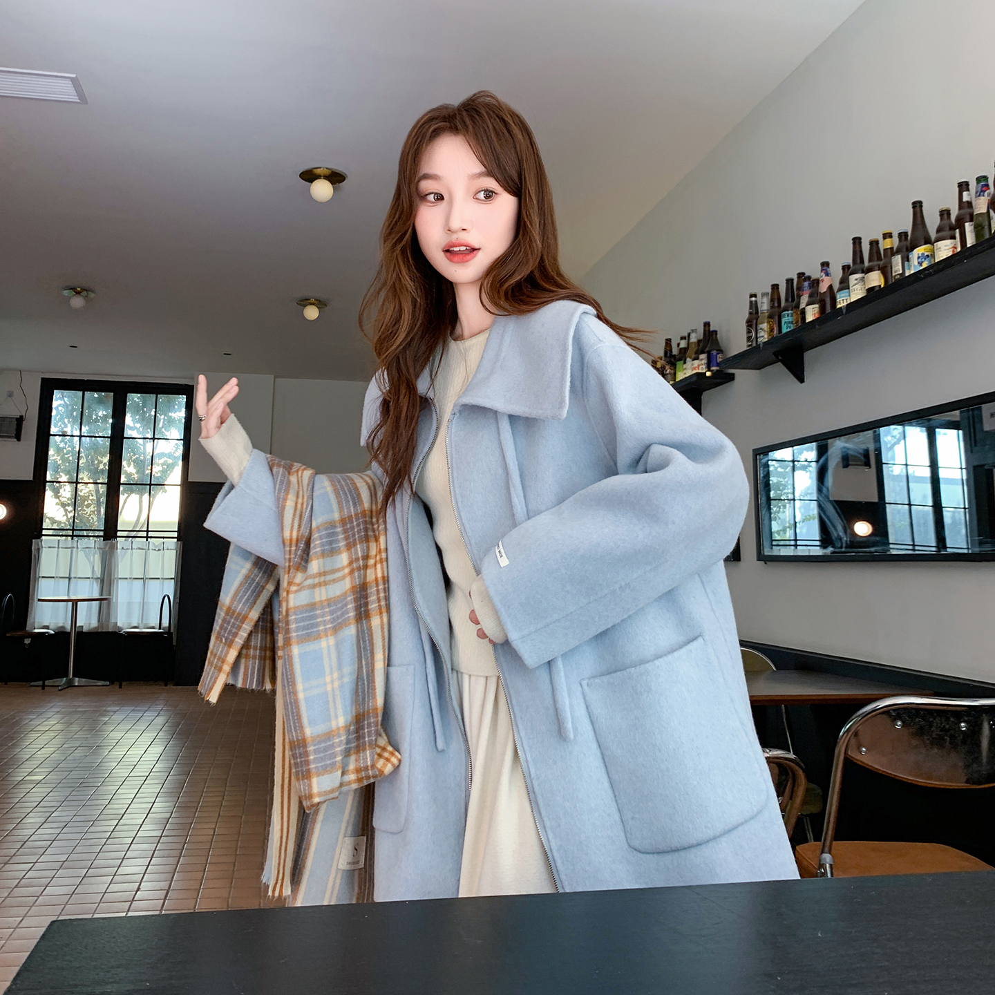 新品现货韩版大翻领双面羊绒大衣浙宝B121-货号2561-p245-K358,女装毛呢外套,昱儿e优优 新品现货韩版大翻领双面羊绒大衣浙宝B121-货号2561-p245-K358,女装毛呢外套,昱儿e优优