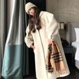 双面毛呢大衣女2025秋连帽韩系赫本风学生气质小个子呢子斗篷外套，女装毛呢外套，昱儿e优优