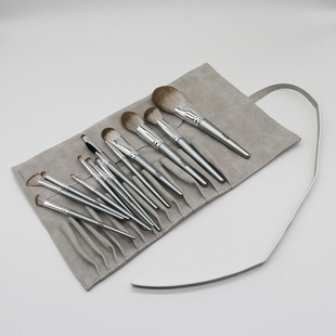 化妆刷收纳包卷袋便携可折叠刷包仿羊皮手感细腻柔软可装14支超大