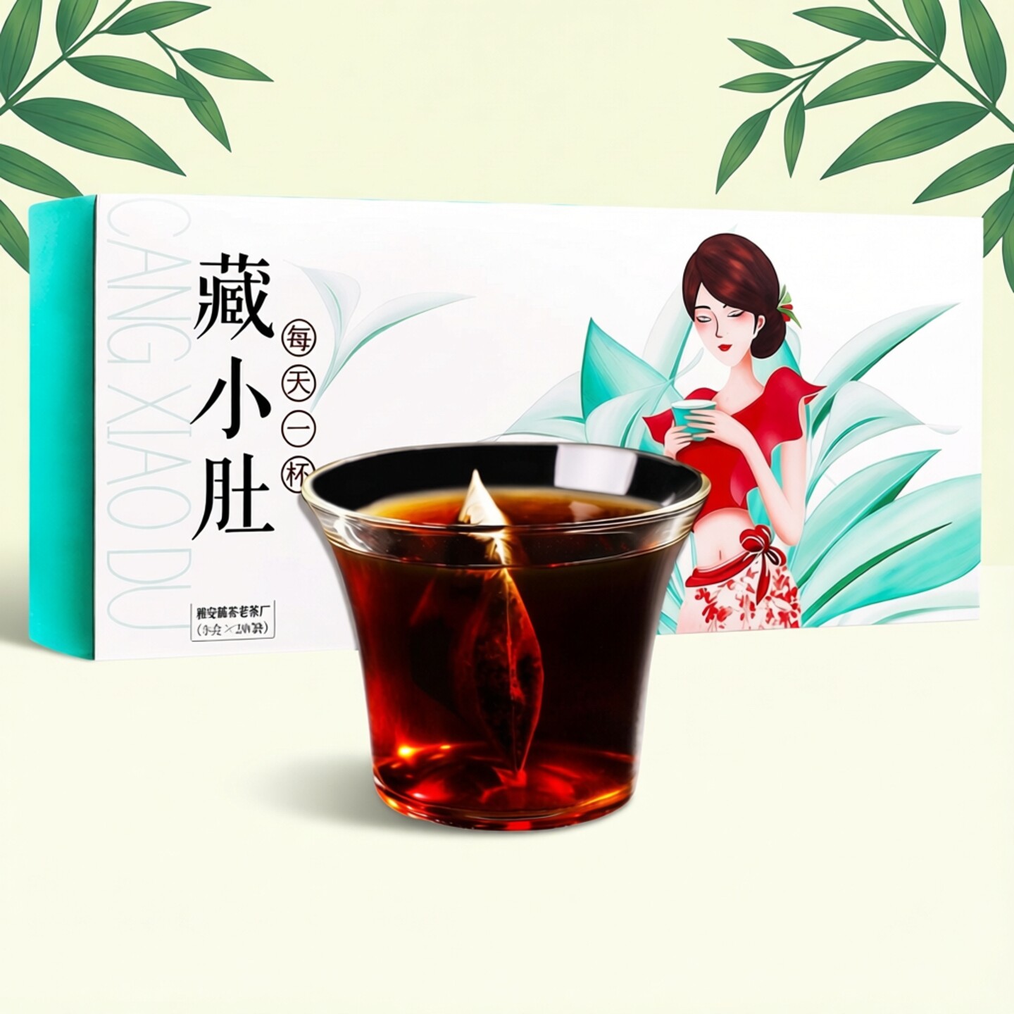 藏小肚藏茶吉祥藏茶芽细黑茶叶雅安藏茶老茶厂南路边茶20包好喝
