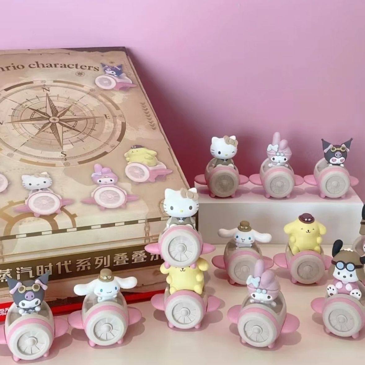 正版三丽鸥家族蒸汽时代系列叠叠乐盲盒萌粒潮玩周边桌面摆件玩具