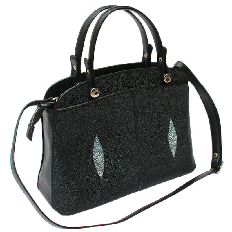 泰国珍珠鱼皮单肩包手提包2019秋新款女包魔鬼鱼潮流包包