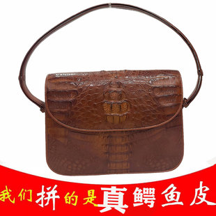 潮流新款宴会时尚正品泰国鳄鱼皮单肩斜跨女包特价清仓厂价直销