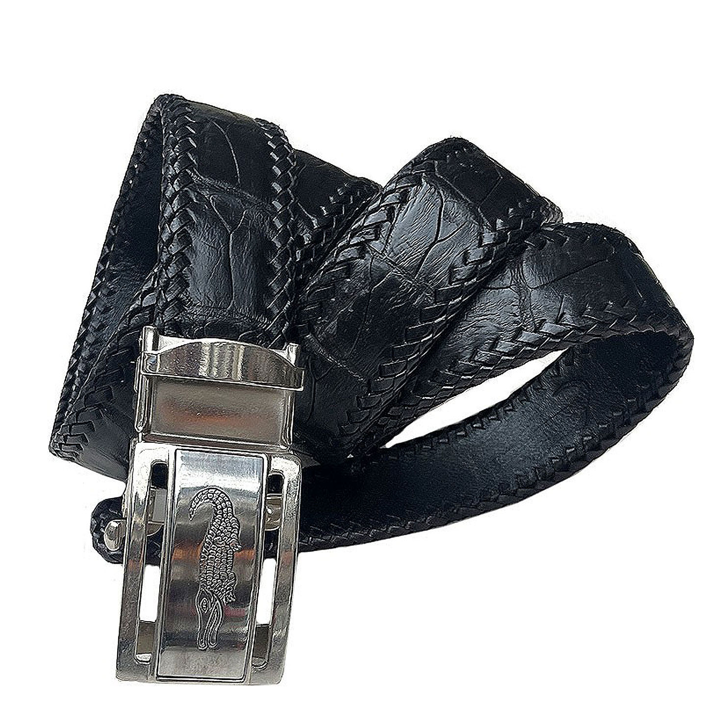 正品男士式真鳄鱼皮裤腰带腰带编织款商务皮带休闲时尚厂家直销