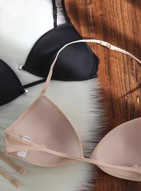 2026挂脖三角杯内衣女细肩带美背隐形前扣式文胸夏季薄款小胸聚拢