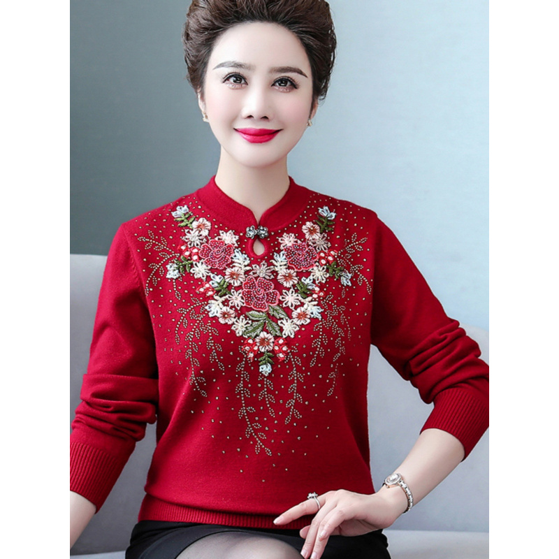 妈妈秋冬加绒毛衣0544