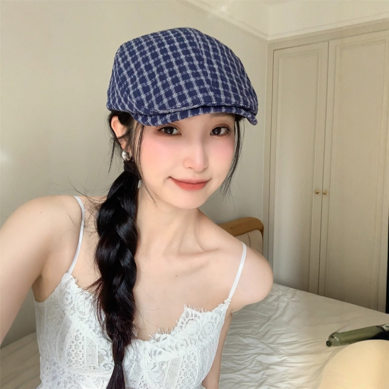 日系复古贝雷帽透气显脸小