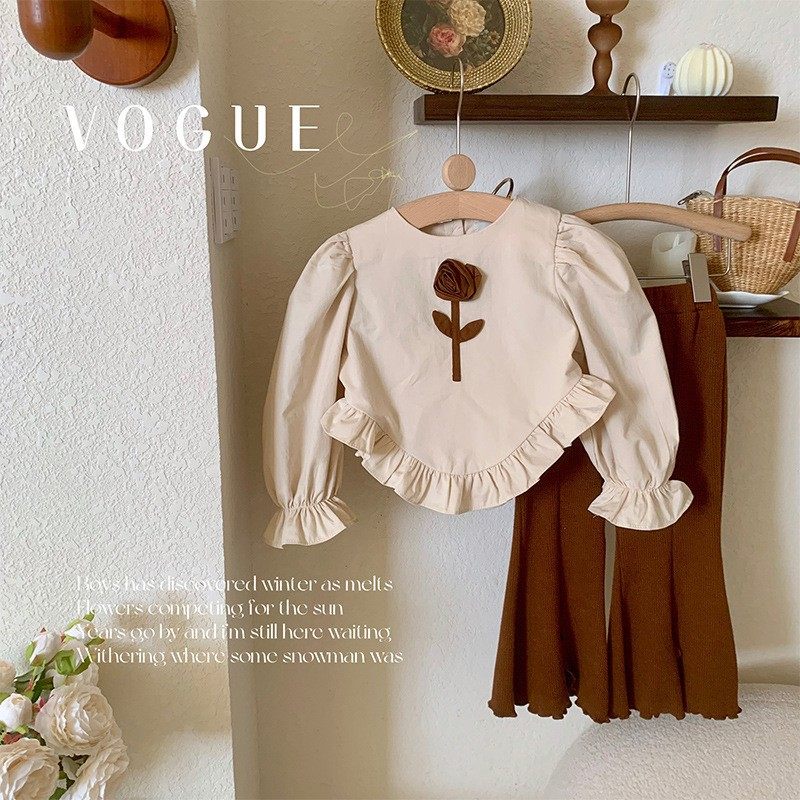 韩版女童秋装纯棉两件套时髦洋气